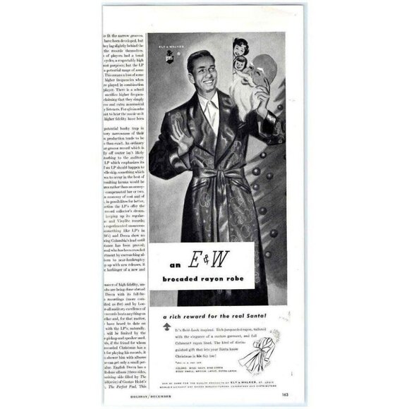 1948 Print Ad Ely & Walker E&W Brocade Rayon Robe Rich Reward For The Real Santa - Picture 4 of 4